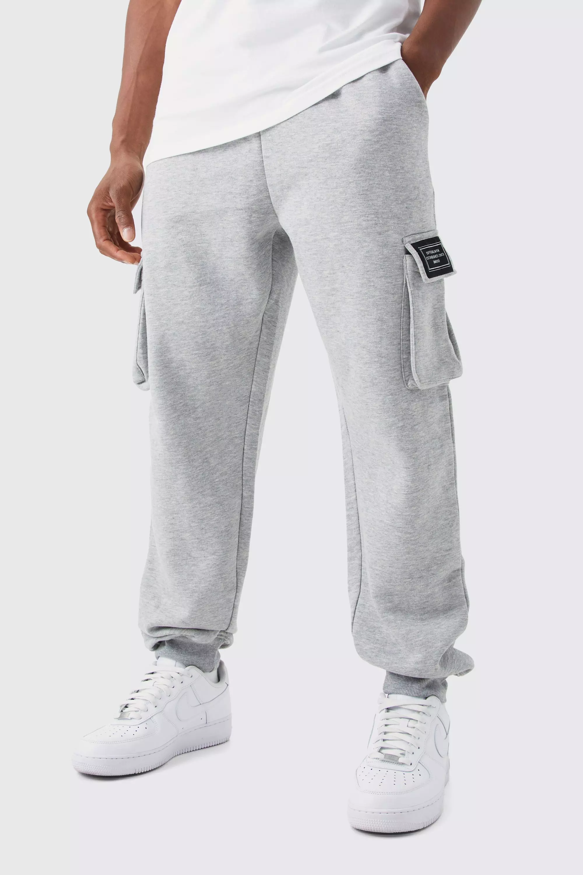 Men's solid fleece heavyweight cargo online pants